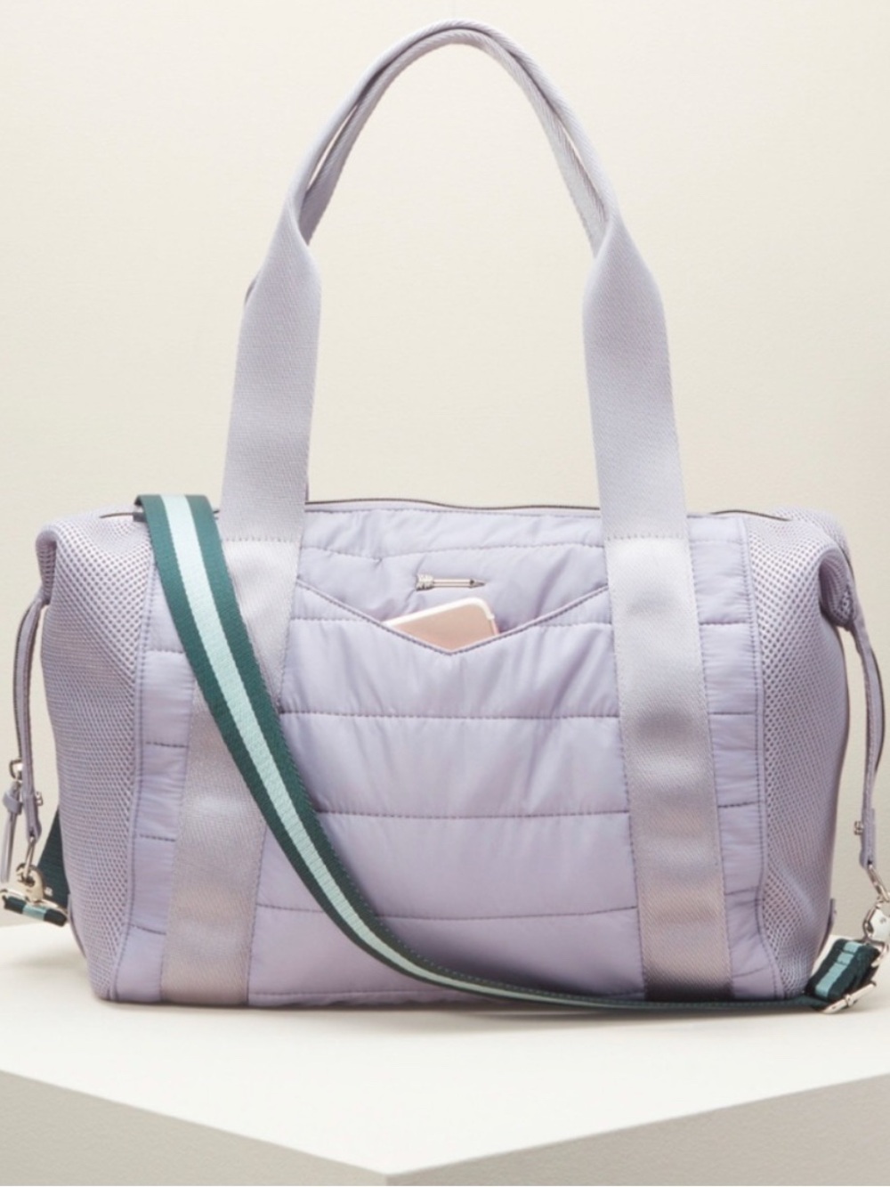 Stella & Dot Lavender Crush It Duffle EUC